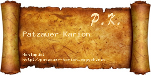 Patzauer Karion névjegykártya